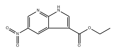 5-Nitro-1H-pyrrolo[2,3-b]pyridine-3-carboxylic acid ethyl ester Structure