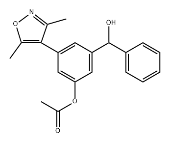 Benzenemethanol, 3-(acetyloxy)-5-(3,5-dimethyl-4-isoxazolyl)-α-phenyl- Struktur