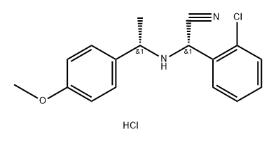 Benzeneacetonitrile, 2-chloro-α-[[(1S)-1-(4-methoxyphenyl)ethyl]amino]-, hydrochloride (1:1), (αS)- Struktur