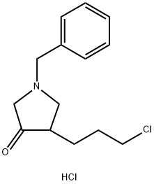 3-Pyrrolidinone, 4-(3-chloropropyl)-1-(phenylmethyl)-, hydrochloride (1:1) Struktur