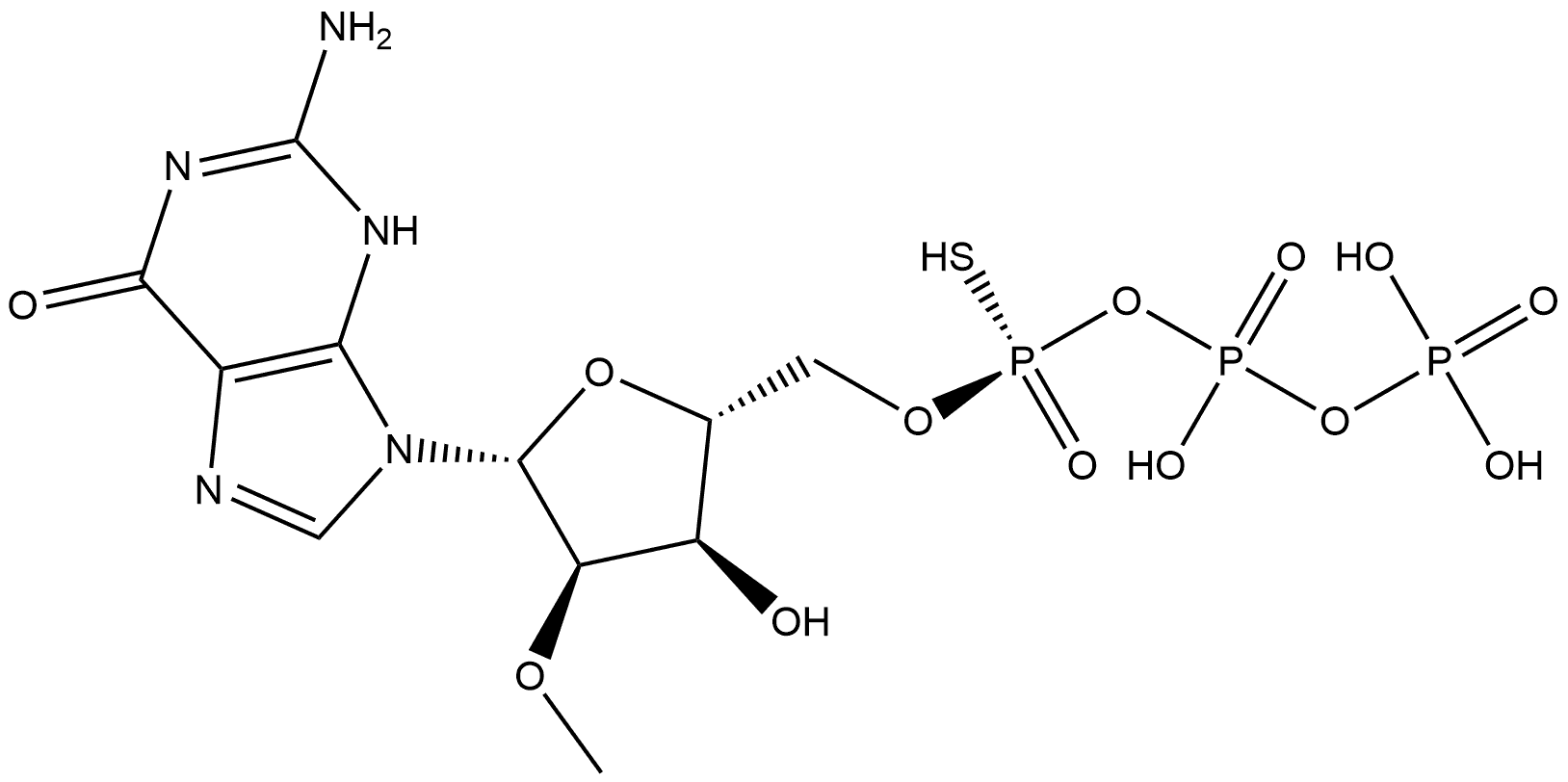 Rp-2'-O-Me-GTP-α-S 化学構造式