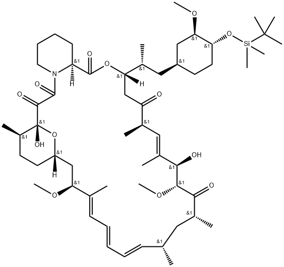 42-O-[(1,1-Dimethylethyl)dimethylsilyl]rapamycin, 143030-02-8, 结构式