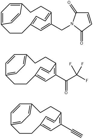 1H-Pyrrole-2,5-dione, 1-(tricyclo[8.2.2.24,7]hexadeca-4,6,10,12,13,15-hexaen-5-ylmethyl)-, polymer with 5-ethynyltricyclo[8.2.2.24,7]hexadeca-4,6,10,12,13,15-hexaene and 2,2,2-trifluoro-1-tricyclo[8.2.2.24,7]hexadeca-4,6,10,12,13,15-hexaen-5-ylethanone Structure