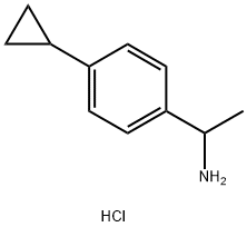 1-(4-环丙基苯基)乙-1-胺盐酸盐, 1432678-65-3, 结构式