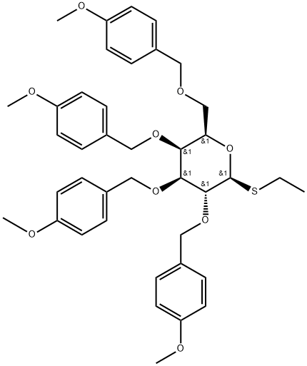 β-D-Galactopyranoside, ethyl 2,3,4,6-tetrakis-O-[(4-methoxyphenyl)methyl]-1-thio- Structure