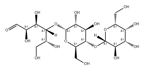 O-beta-D-Galactopyranosyl-(1-4)-O-alpha-D-glucopyranosyl-(1-4)-D-glucose Structure