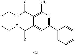 3,4-Pyridinedicarboxylic acid, 2-amino-6-phenyl-, 3,4-diethyl ester, hydrochloride (1:1) Structure