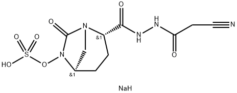 sodium (2S,5R)-2-(2-(2-cyanoacetyl)hydrazine-1-carbonyl)-7-oxo-1,6-diazabicyclo[3.2.1]octan-6-yl sulfate Structure