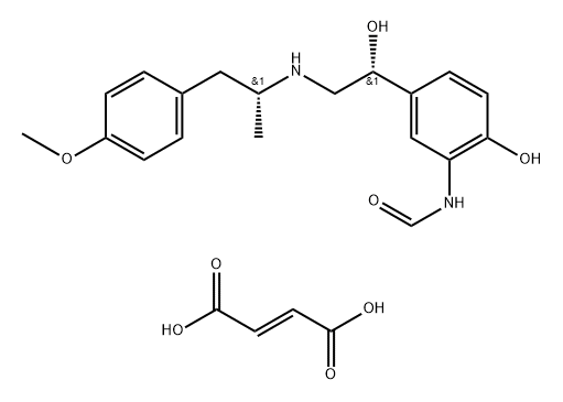 Formamide, N-[2-hydroxy-5-[1-hydroxy-2-[[2-(4-methoxyphenyl)-1-methylethyl]amino]ethyl]phenyl]-, [R-(R*,R*)]-, (E)-2-butenedioate (2:1) (salt) Structure