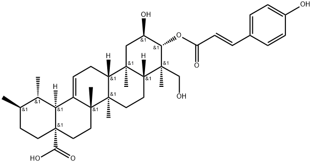 [2ALPHA,3BETA(E),4ALPHA]-2,23-二羟基-3-[[3-(4-羟基苯基)-1-氧代-2-丙烯基]氧基]-乌苏-12-烯-28-酸,143773-52-8,结构式