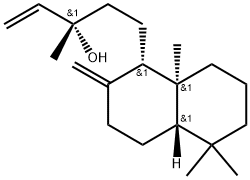 (4aS,8aα)-1,1,4aβ-トリメチル-5β-[(S)-3-ヒドロキシ-3-メチル-4-ペンテニル]-6-メチレンデカヒドロナフタレン 化学構造式