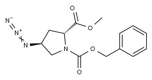 2-Methyl 1-(phenylmethyl) (2R,4S)-4-azido-1,2-pyrrolidinedicarboxylate Structure