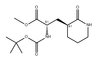 METHYL (S)-2-((TERT-BUTOXYCARBONYL)AMINO)-3-((S)-2-OXOPIPERIDIN-3-YL)PROPANOATE, 1442483-69-3, 结构式