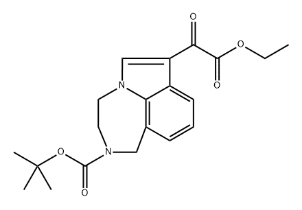 2-BOC-A-酮基1.2.3.4四氢吡咯并[3,2,1-JK][1,4]苯并哌啶-7-乙酸乙酯,1443411-59-3,结构式