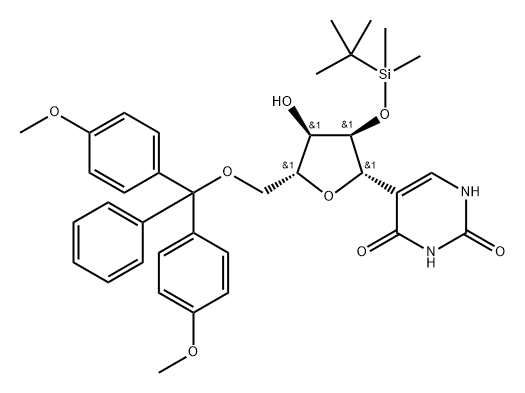 5'-DMT-2'-O-TBDMS-Pseudouricdine Structure