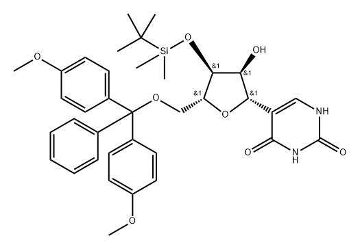 5'-DMT-3'-O-TBDMS-Pseudouricdine Struktur