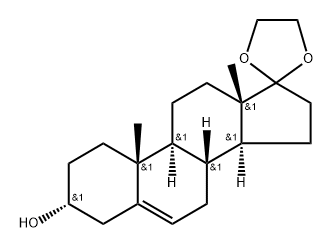 Androst-5-en-17-one, 3-hydroxy-, cyclic 1,2-ethanediyl acetal, (3α)- Struktur
