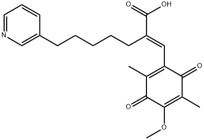 (E)-2-[5-(3-ピリジニル)ペンチル]-3-(2,5-ジメチル-3,6-ジオキソ-4-メトキシ-1,4-シクロヘキサジエニル)プロペン酸 化学構造式