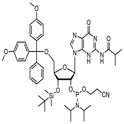 3'-TBDMS-ibu-rG Phosphoramidite Structure