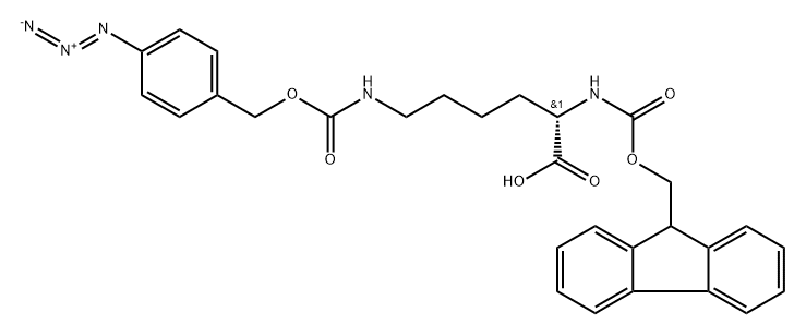 L-Lysine, N6-[[(4-azidophenyl)methoxy]carbonyl]-N2-[(9H-fluoren-9-ylmethoxy)carbonyl]- 结构式