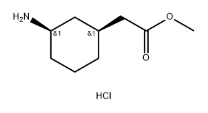 Cyclohexaneacetic acid, 3-amino-, methyl ester, hydrochloride (1:1), (1S,3R)- Structure