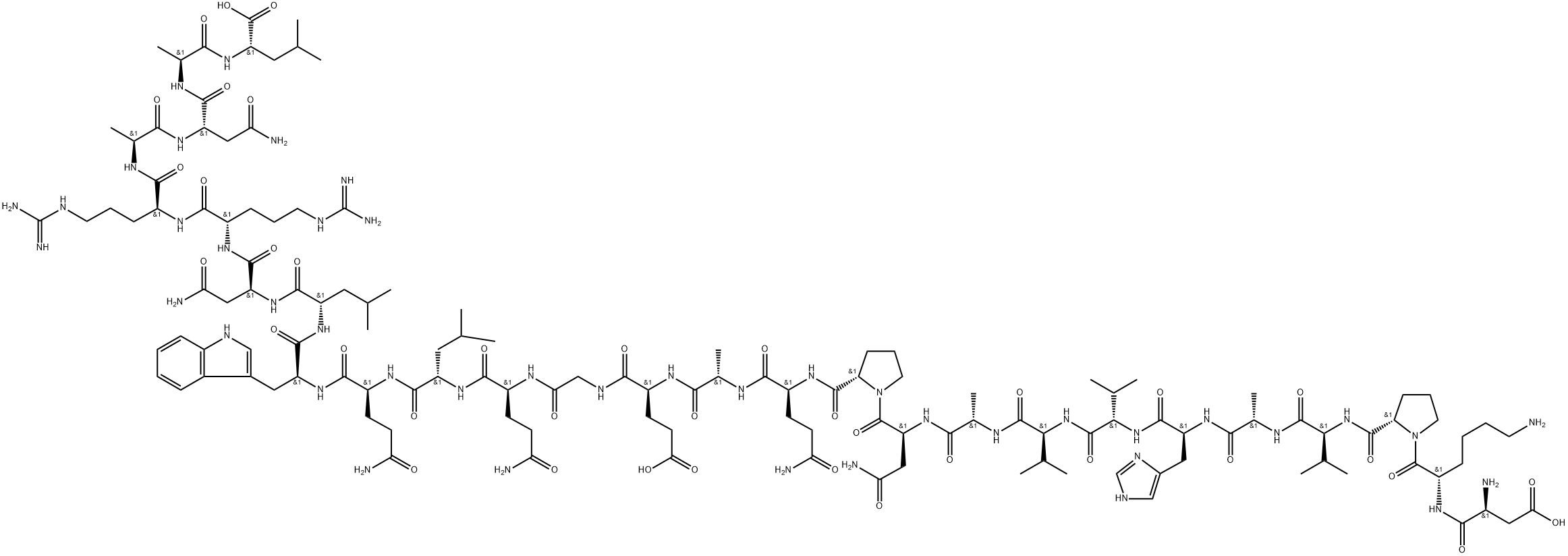 ASP-LYS-PRO-VAL-ALA-HIS-VAL-VAL-ALA-ASN-PRO-GLN-ALA-GLU-GLY-GLN-LEU-GLN-TRP-LEU-ASN-ARG-ARG-ALA-ASN-ALA-LEU 结构式