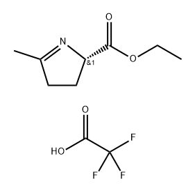 (S)-5-甲基-3,4-二氢-2H-吡咯-2-羧酸乙酯-2,2,2 -三氟乙酸盐, 1448310-17-5, 结构式