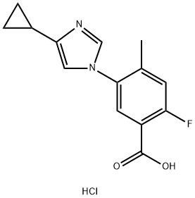 BENZOIC ACID, 5-(4-CYCLOPROPYL-1H-IMIDAZOL-1-YL)-2-FLUORO-4-METHYL-, HYDROCHLORIDE (1:1) Struktur