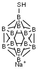 十二硼酸酯(2-),1,2,3,4,5,6,7,8,9,10,11-十一氢-12-巯基-, (1:2)钠 结构式