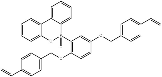6H-Dibenz[c,e][1,2]oxaphosphorin,6-[2,5-bis[(4-ethenylphenyl)methoxy]phenyl]- 6-oxide Struktur