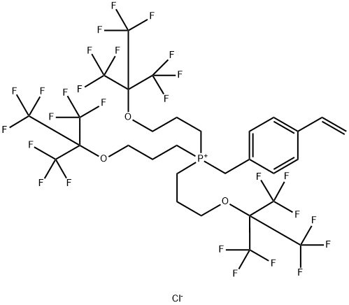 (4-ethenylphenyl)methyl]tris[3-[[(2,2,2-trifluoro methyl)methoxy] propyl]phosphonium chloride (1:1) Structure