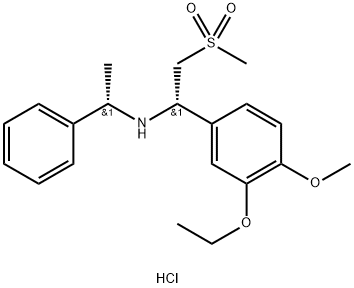 Benzenemethanamine, 3-ethoxy-4-methoxy-α-[(methylsulfonyl)methyl]-N-[(1S)-1-phenylethyl]-, hydrochloride (1:1), (αS)- Structure