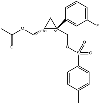 ((1R,2S)-2-(3-氟苯基)-2-((对甲苯氧基)甲基) 环丙基) 甲基乙酸酯,1450904-92-3,结构式