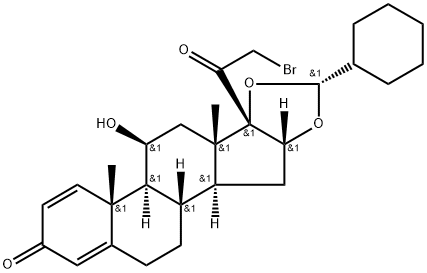 21-bromo-16α,17-[(R)-cyclohexylmethylenedioxy]-11β-hydroxypregna-1,4-dien-3,20-dione Struktur