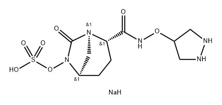 sodium (1R,2S,5R)-7-oxo-2-((pyrazolidin-4-yloxy)carbamoyl)-1,6-diazabicyclo[3.2.1]octan-6-yl sulfate,1452459-38-9,结构式