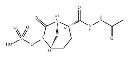(2S,5R)-2-(2-acetylhydrazine-1-carbonyl)-7-oxo-1,6-diazabicyclo[3.2.1]octan-6-yl hydrogen sulfate Struktur