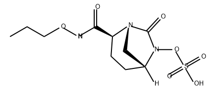 (1R,2S,5R)-7-Oxo-2-[(propoxyamino)carbonyl] -1,6-diazabicyclo[3.2.1]oct-6-yl hydrogen sulfate,1452460-97-7,结构式