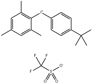 Iodonium, [4-?(1,?1-?dimethylethyl)?phenyl]?(2,?4,?6-?trimethylphenyl)?-?, 1,?1,?1-?trifluoromethanesulf?onate (1:1) Structure