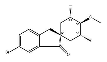 REL-(1ALPHA,3R,4BETA,5S)-5'-溴-4-甲氧基-3,5-二甲基螺[环己烷-1,2'-[2H]茚]-3'(1'H)-酮 结构式