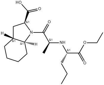 1H-Indole-2-carboxylic acid, 1-[2-[[1-(ethoxycarbonyl)butyl]amino]-1-oxopropyl]octahydro-, [2S-[1[R*(R*)],2α,3aα,7aβ]]- (9CI) Struktur
