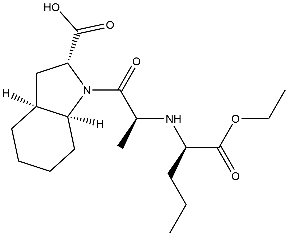 1H-Indole-2-carboxylic acid, 1-[2-[[1-(ethoxycarbonyl)butyl]amino]-1-oxopropyl]octahydro-, [2R-[1[S*(R*)],2α,3aα,7aα]]- (9CI) Struktur