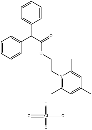 1-{2-[(2,2-Diphenylacetyl)oxy]ethyl}-2,4,6-trimethylpyridin-1-ium perchlorate 结构式