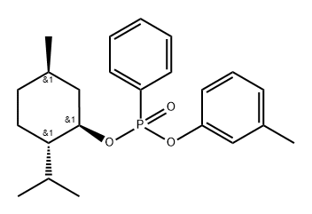 (RP)-(-)-薄荷基O-间-甲苯基苯基膦酸酯, 1463876-14-3, 结构式