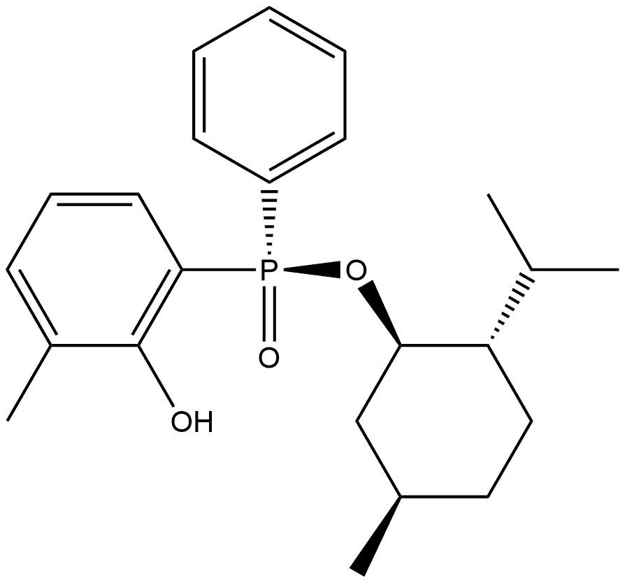 (RP)-(-)-薄荷基苯基-2-羟基-3-甲基 - 苯基次膦酸酯,1464049-04-4,结构式