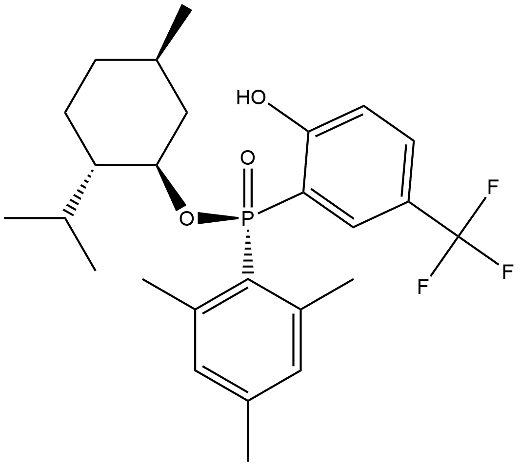 RP)-(-)-薄荷基-2-羟基-5-三氟甲基苯基次膦酸酯,1464049-27-1,结构式