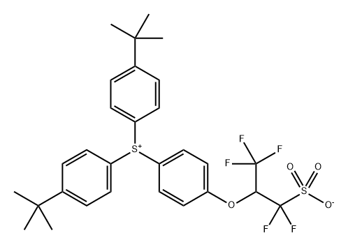 Sulfonium, [4-[1-(difluorosulfomethyl)-2,2,2-trifluoroethoxy]phenyl]bis[4-(1,1-dimethylethyl)phenyl]-, inner salt Struktur