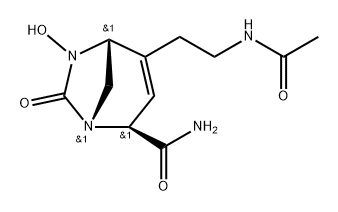 (1R,2S,5R)-4-(2-acetamidoethyl)-6-hydroxy-7-oxo-1,6-diazabicyclo[3.2.1]oct-3-ene-2-carboxamide 结构式