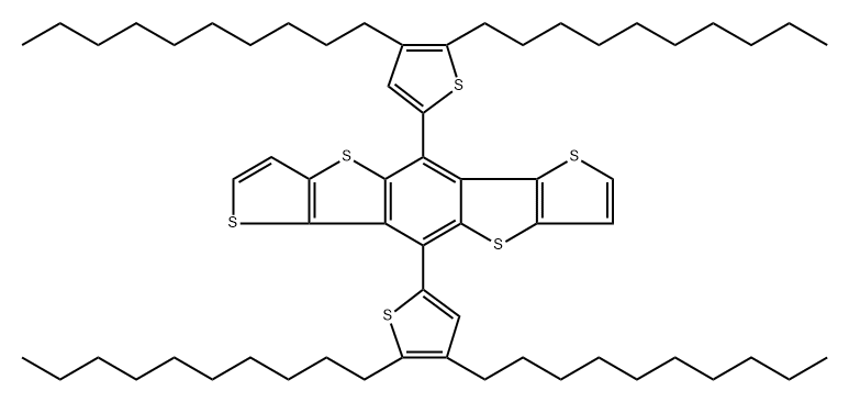 5,10-双(4,5-二癸基噻吩-2-基)苯并[1,2-B:4,5-B']二噻吩并L[3,2-B]噻吩 结构式