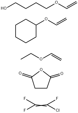 2,5-Furandione, dihydro-, polymer with chlorotrifluoroethene, 4-(ethenyloxy)-1-butanol, (ethenyloxy)cyclohexane and ethoxyethene Struktur