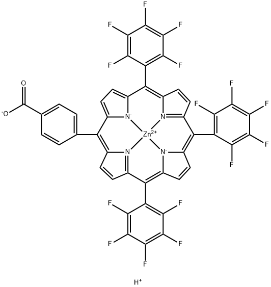 锌( 1- ),[ 4- [ 10 , 15 , 20-TRIS( 2 , 3 , 4 , 5 , 6 -五氟苯基)-21H , 23H-卟吩-5-YL-ΚN21 , ΚN22 , ΚN23 , ΚN24]苯甲酸( 3- ) ] -,氢( 1∶1 ),( SP-4-2)- ( ACI ) 结构式